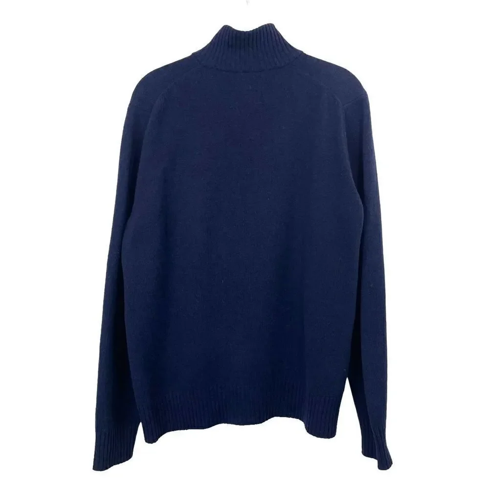 Bonobos 100% lamb‎ wool  turtleneck sweater Sz M standard fit navy blue